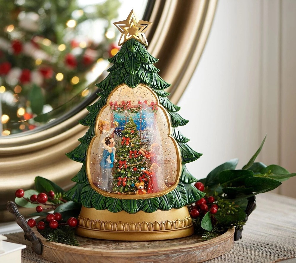 Holiday Traditions Illuminated Glitter Tree by Valerie Decorate Christmas Decor