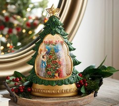 Holiday Traditions Illuminated Glitter Tree by Valerie Decorate Christmas Decor