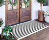 Black and White Striped Rug 24'' x 51'' Porch Machine Washable Indoor/Outdoor gallery