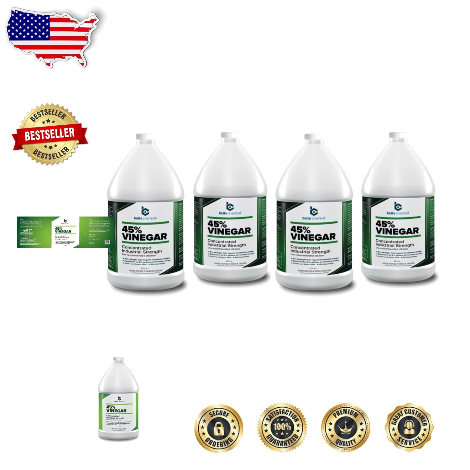 Bulk 45% Vinegar Concentrate - 4 Gallons, 512 Fl Oz, Weed Control, Eco-Friendly gallery
