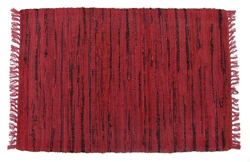 Sturbridge 2 x 3 Ft Rag Rug in Red with Black Accents , 100% Cotton, Hand Woven gallery