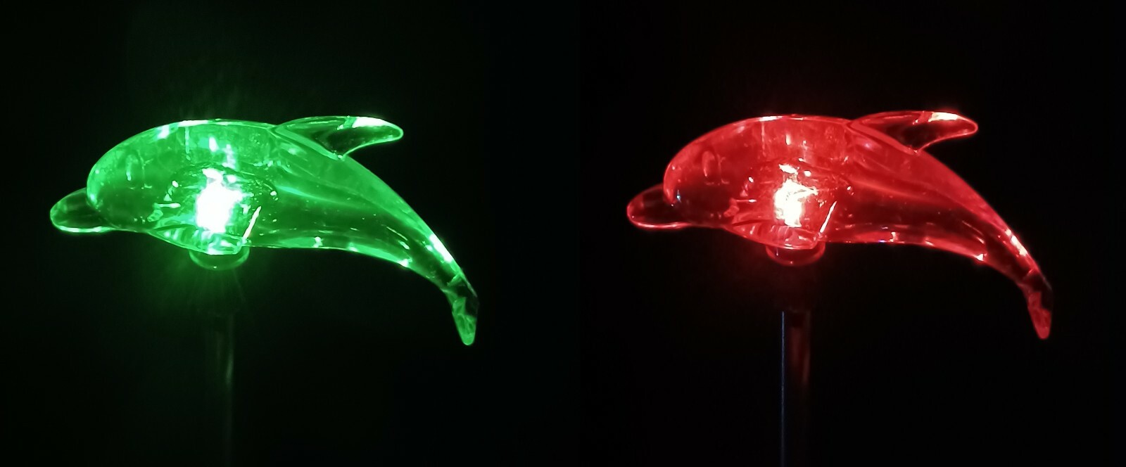 2 Set Dolphin Clear Acrylic Solar Garden Yard Patio Stick Stake Light gallery