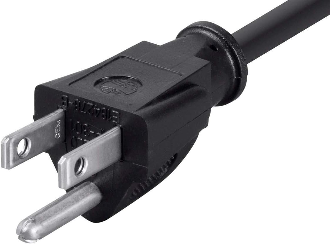 Monoprice Extension Cord - 3 Prong, NEMA 5-15P to 3 Feet, Black - 13A gallery