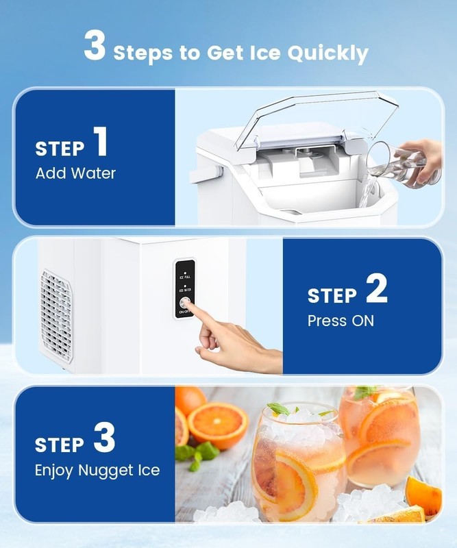 Countertop Ice Maker Machine with Handle, 34LBS/24H gallery
