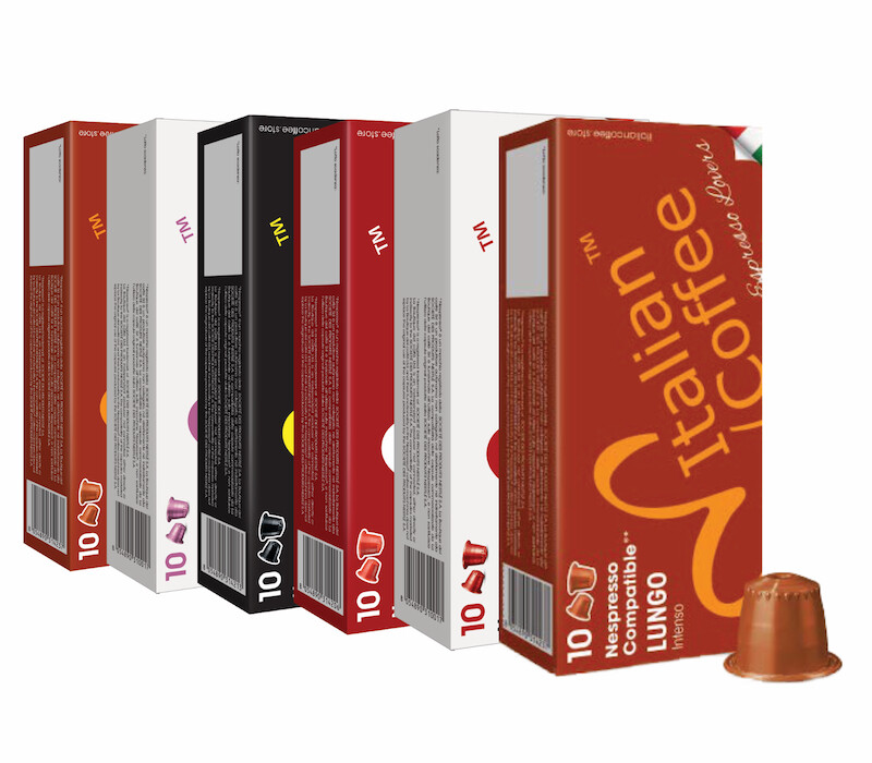 100 ITALIAN COFFEE capsules compatible w/ Nespresso, Espresso pods FREE SHIPPING gallery
