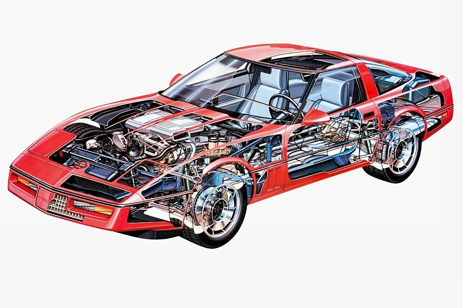 1985-1997 C4 Corvette Cross Section POSTER 24 X 36 Inches SWEET! gallery