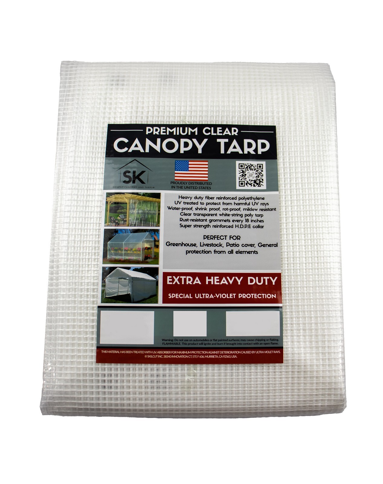 Greenhouse Clear Tarp, Translucent Fiber Reinforced Tarp 16 Mil (Choose Size) gallery