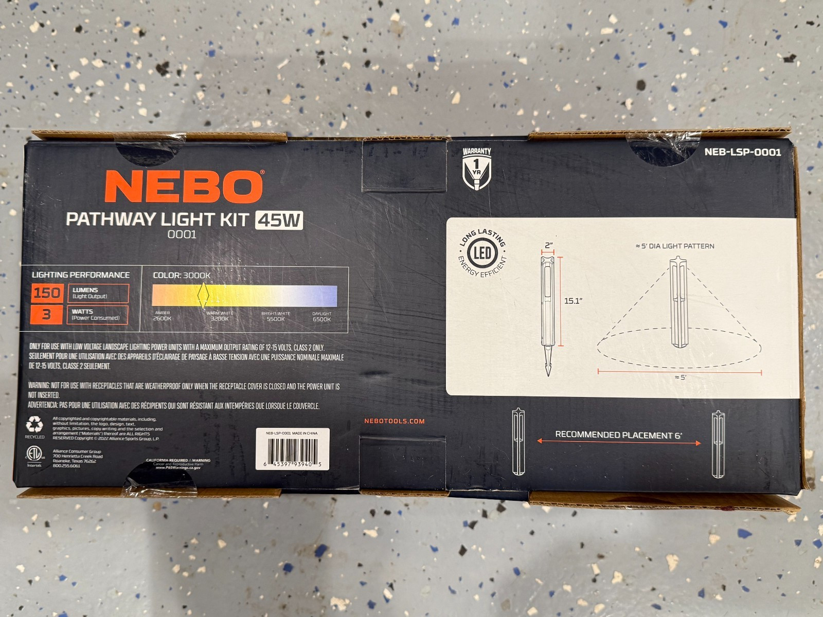 NEBO Pathway Light Kit : 45W Low Voltage LED Bollard Light 6-pk (NEB-LSP-0001) gallery