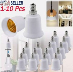 10pc E12 to E26/E27 Light Bulb Socket Adapter Standard Base Chandelier Converter