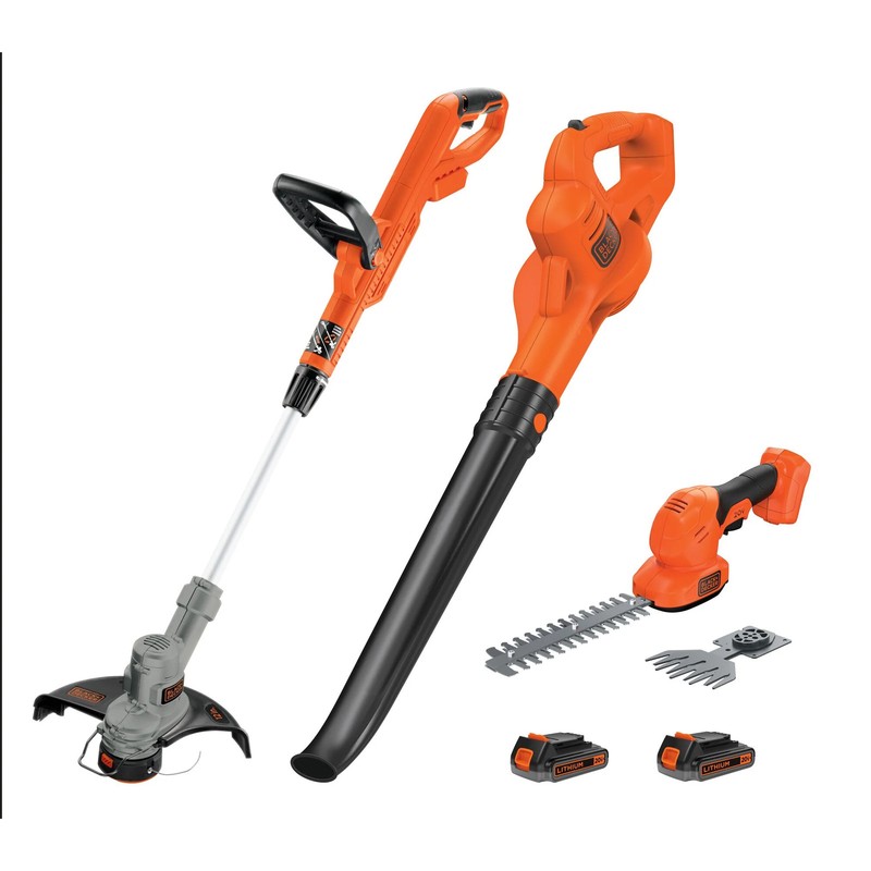 BLACK+DECKER 20V MAX* Combo Kit, String/Hedge Trimmer and Sweeper- BCK3789D2 gallery