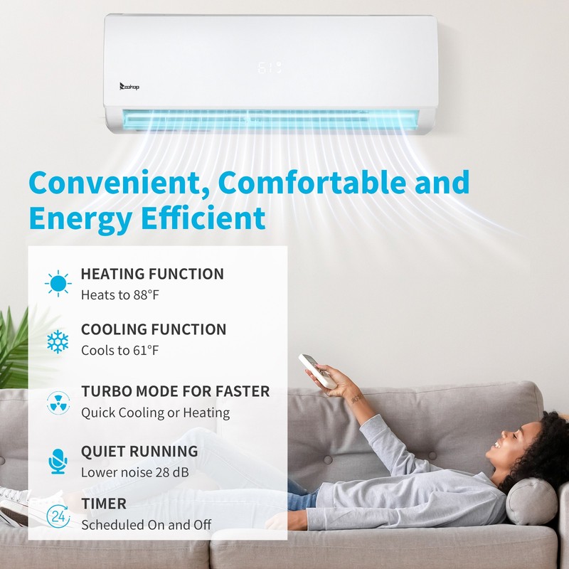 28000 BTU Dual 2 Zone Mini Split Heat Pump Air Conditioner Ductless AC Unit 230V gallery