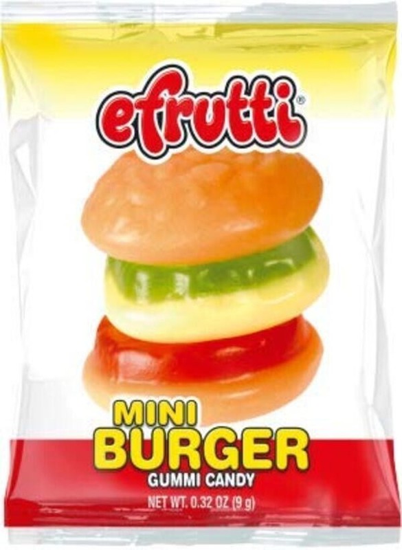 efrutti Mini Burger Gummy Candy 2 LB - 101 Count Bulk Bag gallery