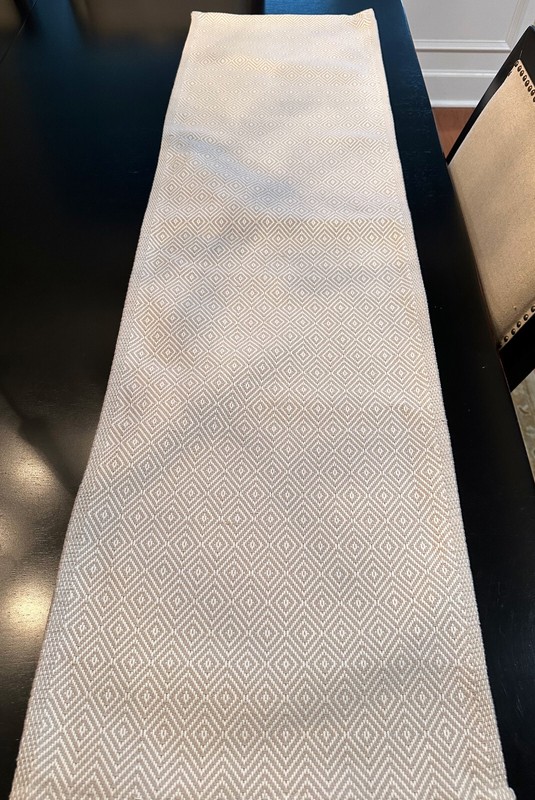 Ikea GODDAG Table Runner - Taupe & White Diamond Pattern - 15x51" 100% Cotton gallery