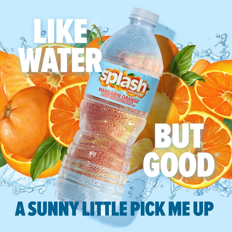 SPLASH REFRESHER Flavored Water Bottles, Mandarin 16.9 Fl Oz (Pack of 6) gallery