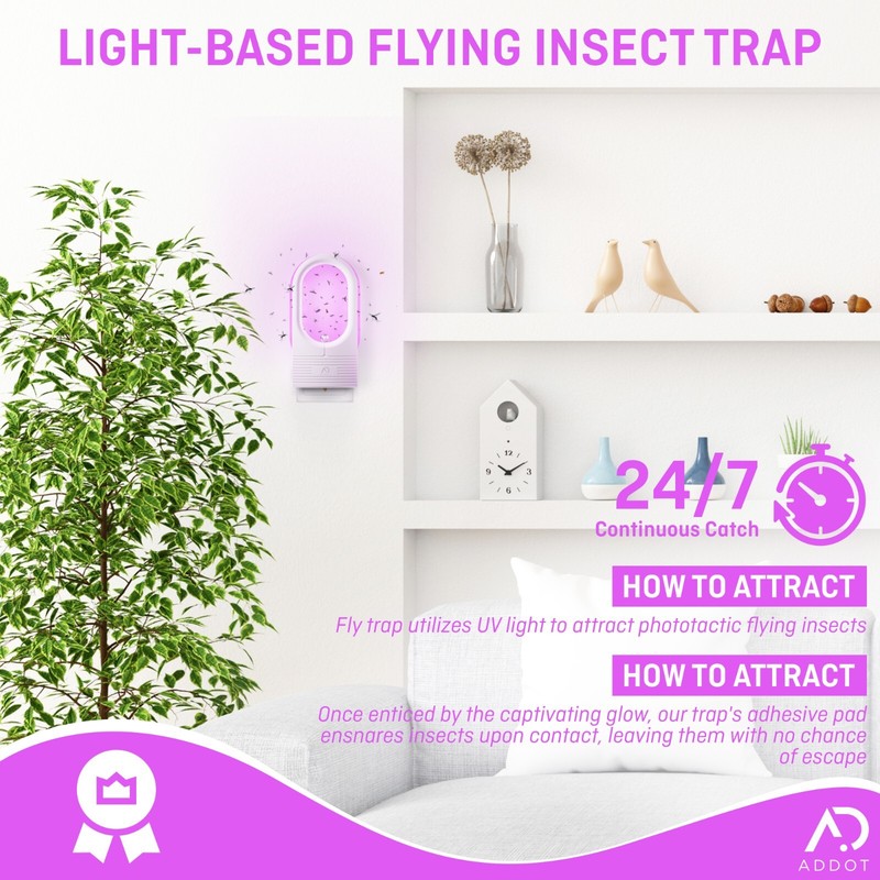 ADDOT Indoor Plug-In Fly Trap for Effective Mosquito, Bug, Moth, Fruit Fly, Gnat gallery