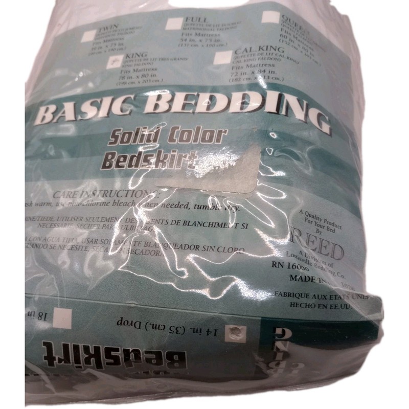 Reed Basic Bedding White Bed Skirt King Size 14 Drop Acrylic New gallery
