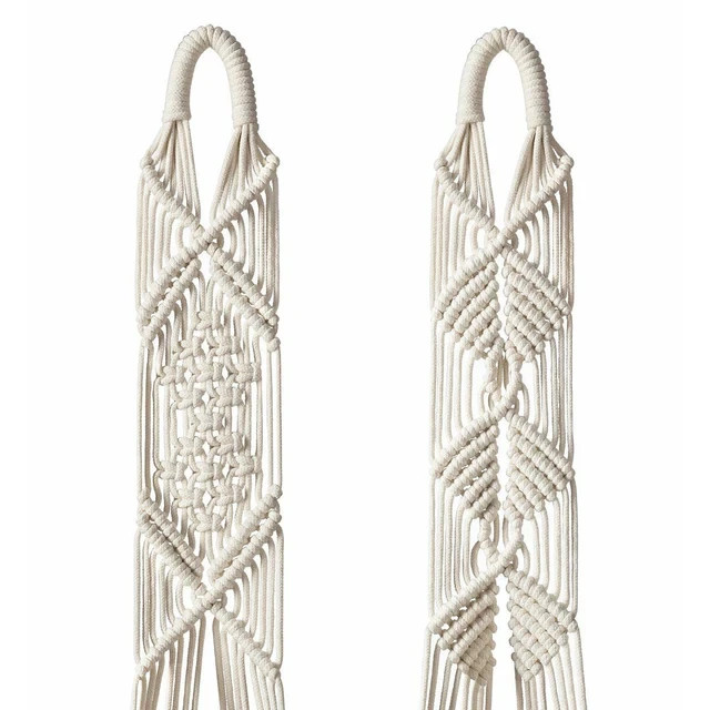 (Set of 2) Macrame Plant Hanger Handmade Cotton Rope Hanging Planter for Outdoor gallery