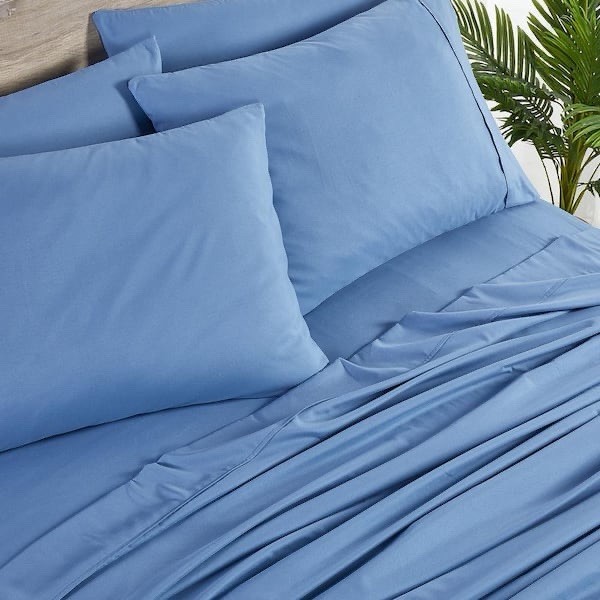 2000 Count 6-Piece Ocean Blue Solid Rayon from Bamboo King Sheet gallery
