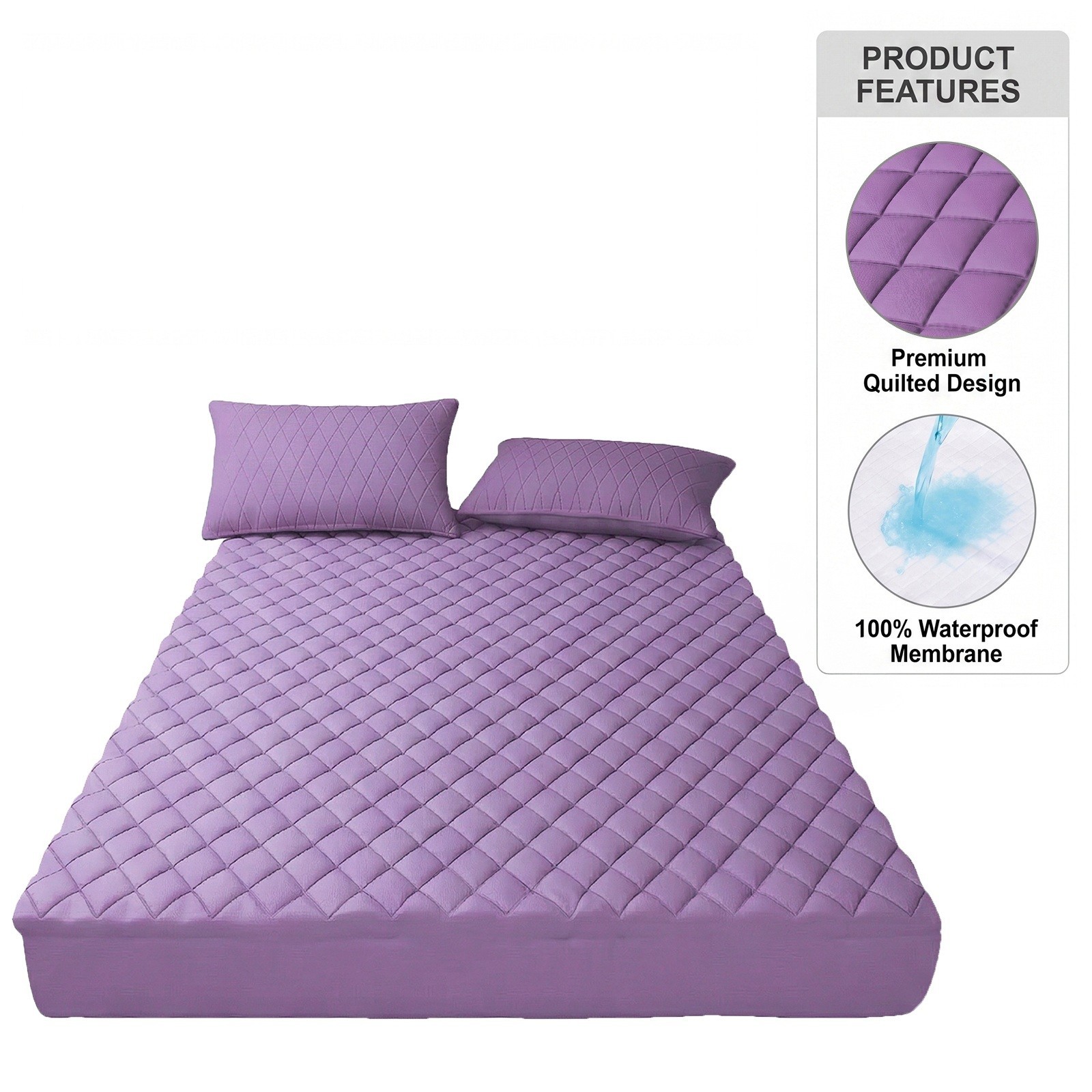 100% Waterproof Mattress Protector Quilted Mattress Pad Cover, Breathable Fitted gallery