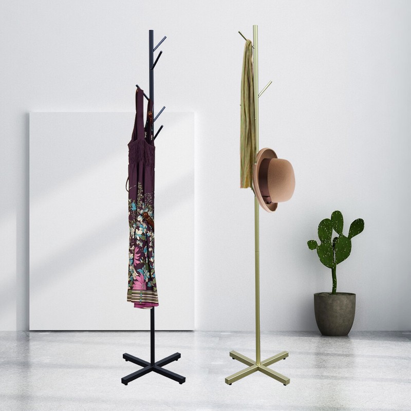 7 Hooks Coat Rack Hat Stand Tree Clothes Hanger Umbrella Holder Metal Organizer gallery