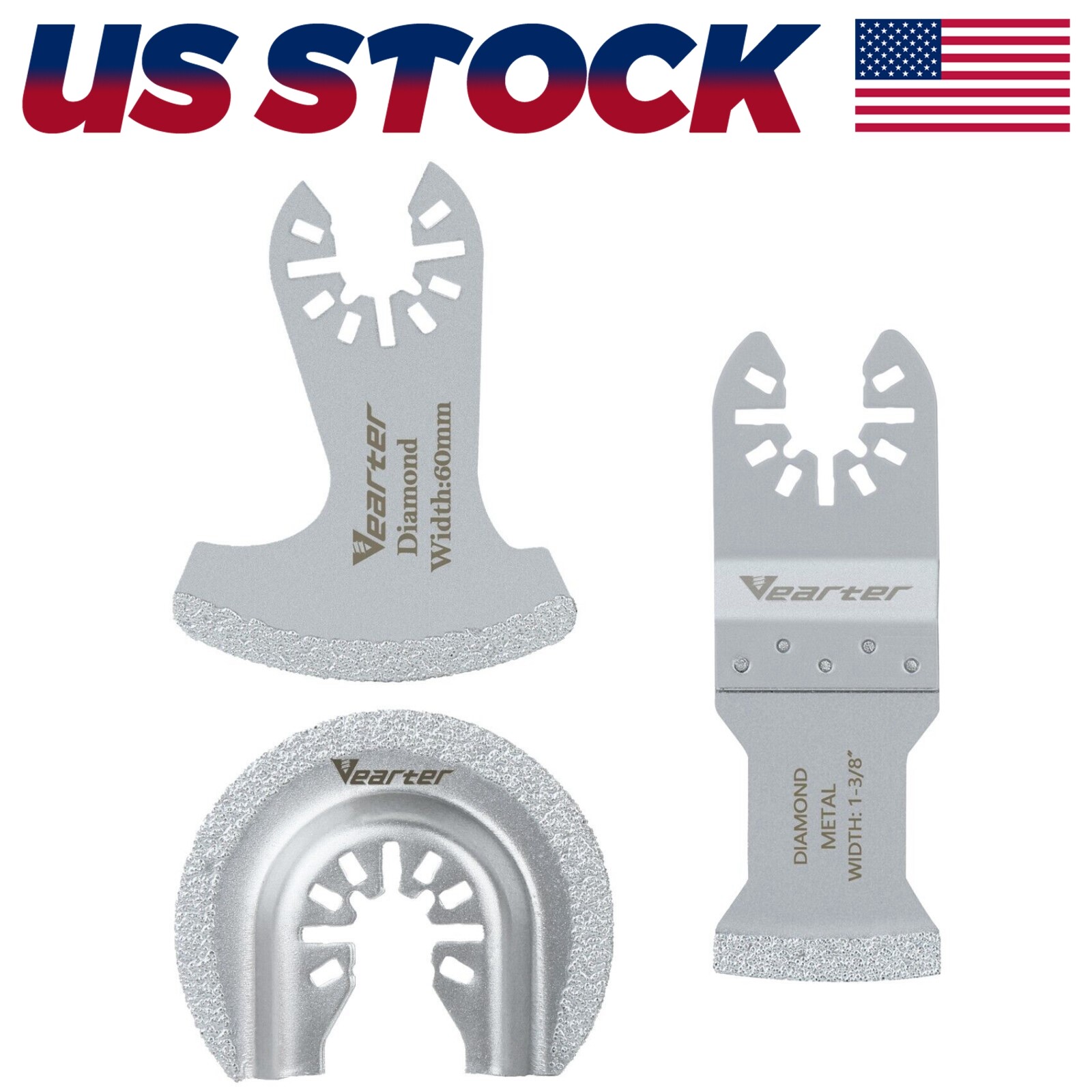 3X Oscillating Multi Tool Blade Diamond Saw Blades Set For Mortar Grout Removal gallery