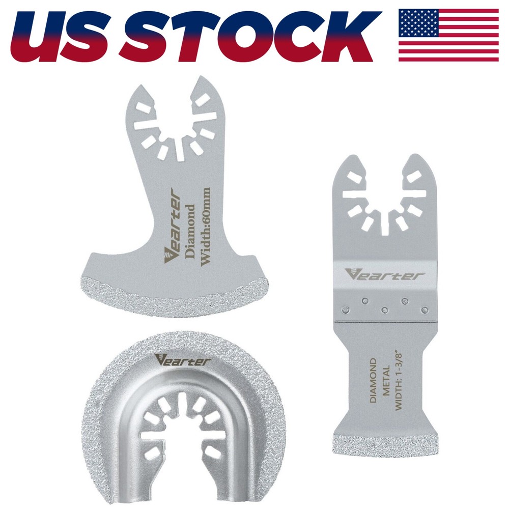 3X Oscillating Multi Tool Blade Diamond Saw Blades Set For Mortar Grout Removal