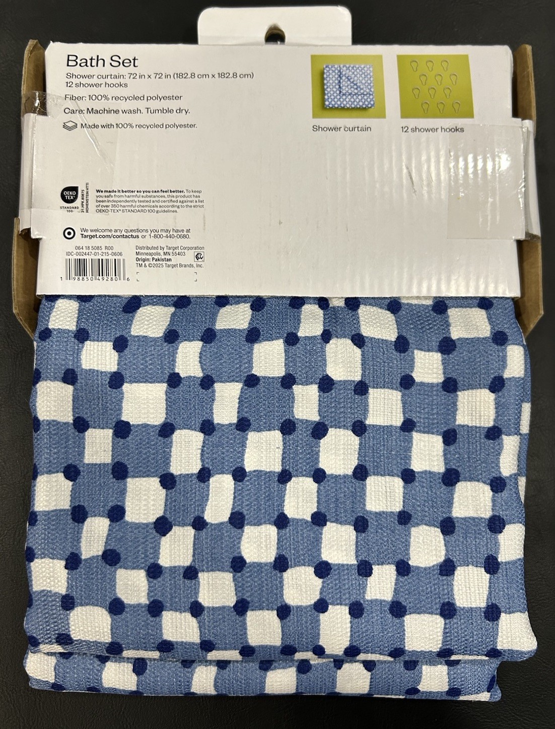 Room Essentials Blue/White Shower Curtain 72x72 NWT (DOES NOT INCLUDE HOOKS) gallery