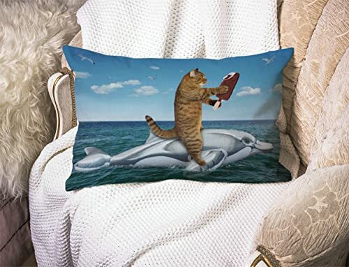Cat with ice Cream Cotton Linen Decorative Throw Pillow Case Cushion Jcp202 gallery