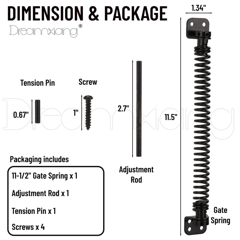 11-1/2" Gate Spring Self Closing Heavy Duty Outdoor Door Spring Automatic Fen... gallery
