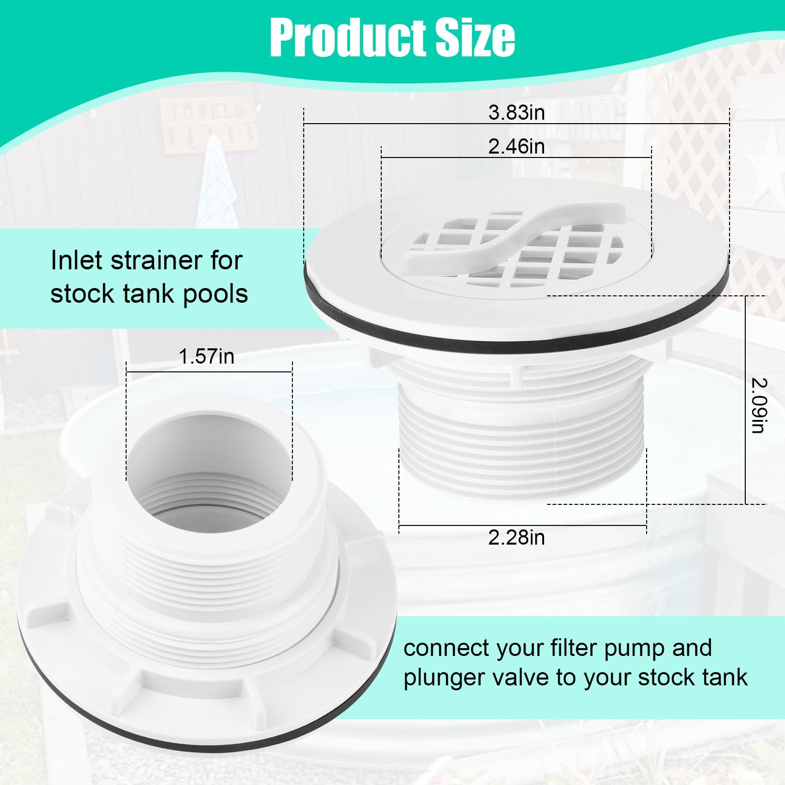 Threaded Inlet Strainer Kit Include Rubber Washer and Strainer Nut, Fits Inte... gallery