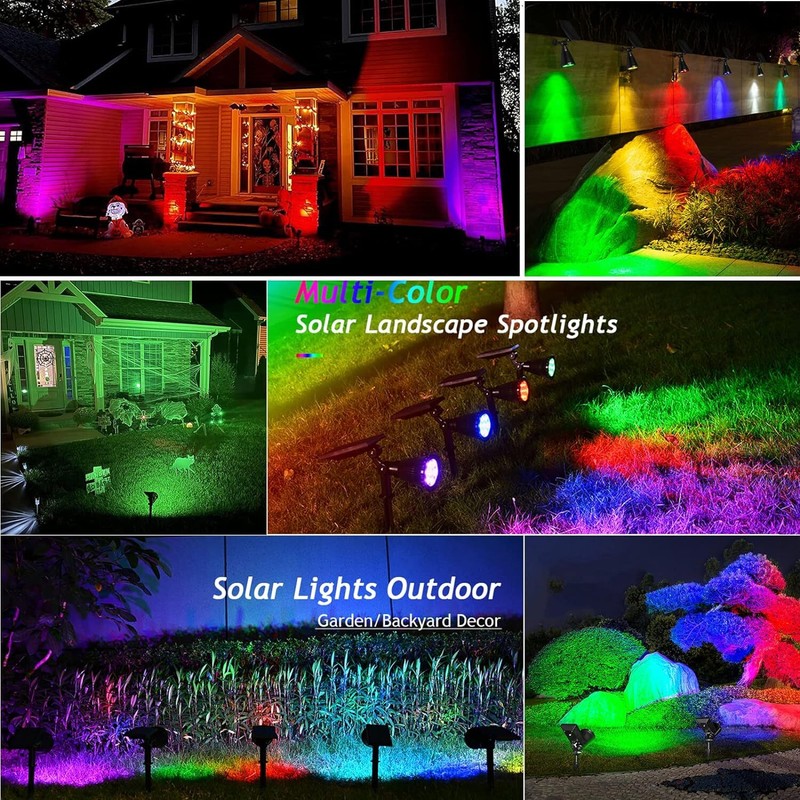 2-in-1 Waterproof LED Solar Powered Spot Lights Outdoor Garden Lamp Auto On/Off gallery