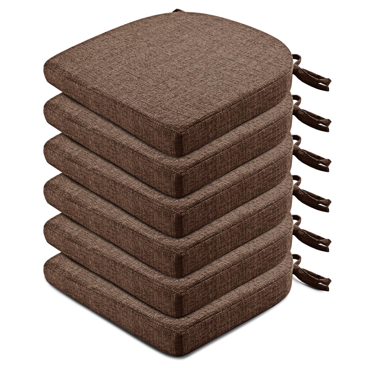 Wellsin Chair Cushions for Dining Chairs 6 Pack - Kitchen Chair Cushions with Ti gallery