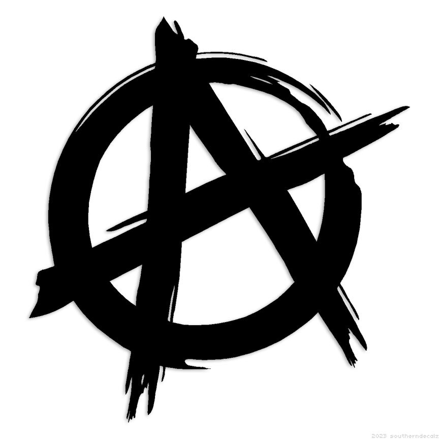 Anarchy Symbol - Decal Sticker - Multiple Colors & Sizes - ebn7217 gallery
