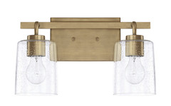 Capital Lighting Greyson 2 Light Vanity, Aged Brass 128521AD-449 *NEW OPEN BOX*