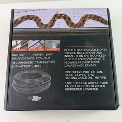 80FT Heating Cable for Metal and Plastic Home Pipes Heat Tape for Water Pipes