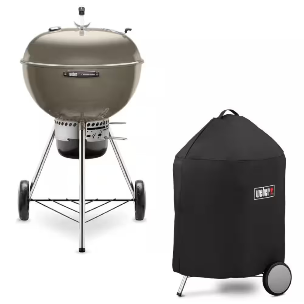 Master-Touch 22 In. Charcoal Grill in Smoke with Built-In Thermometer with Grill gallery
