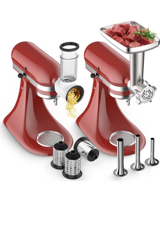 Meat Grinder&Slicer Shredder Attachments for KitchenAid Stand Mixer Metal gallery