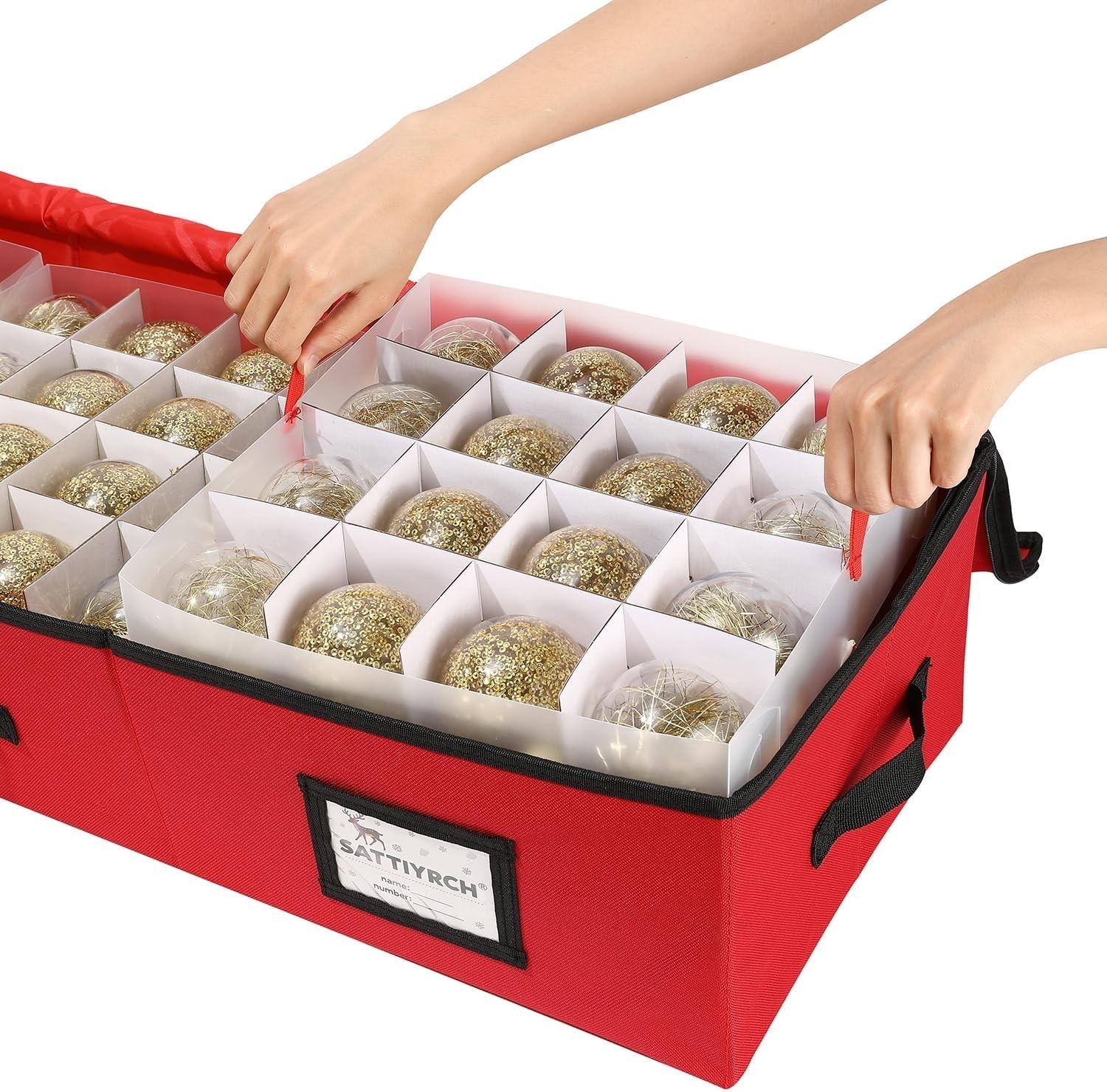 Christmas Ornament Storage Box,Box Contributes Slots 96 Holiday Ornaments 3-Inch gallery
