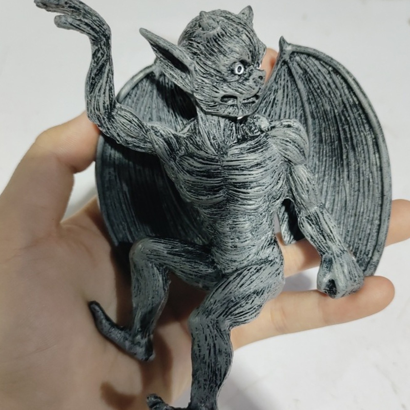 Resin Climbing Gargoyle Statue Gothic Winged Devil Figurine Fence Outdoor Decor gallery