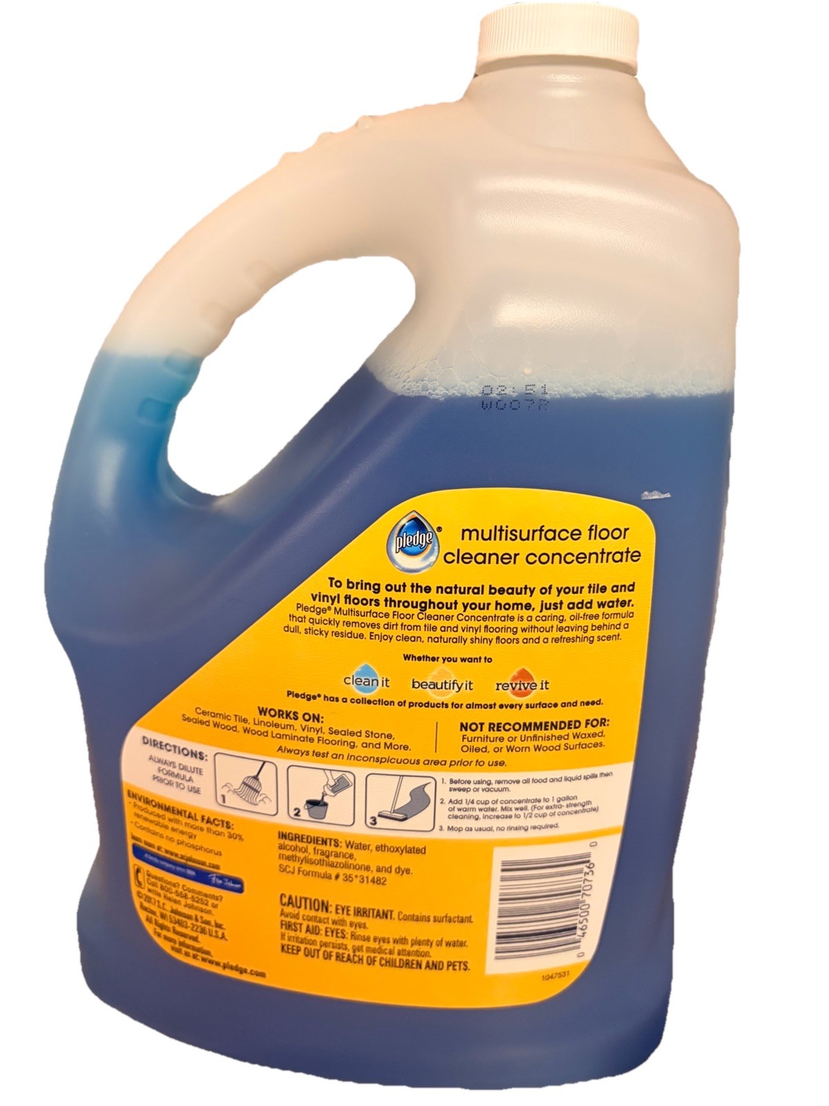 Pledge Clean It Multisurface Floor Cleaner Concentrate Rainshower 124 Oz 1 GAL gallery