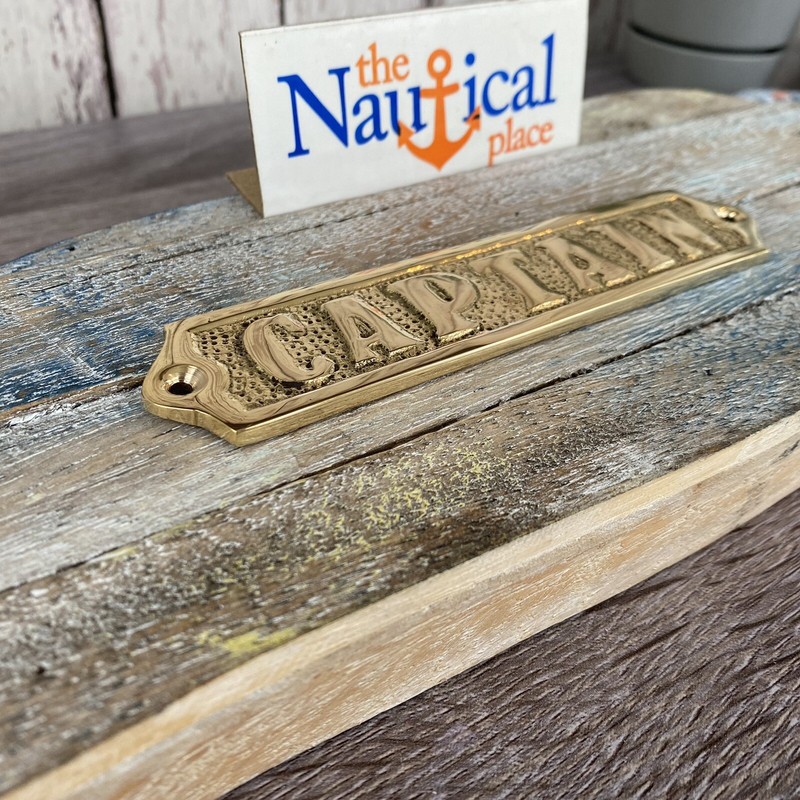 Solid Brass "Captain" Door Sign - Captain's Quarters - Nautical Wall Decor gallery