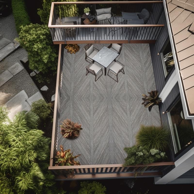 d-c-fix Outdoor Flooring Roll - Brown Chevron Wood - 6 x 12, 72 sq.ft - Water... gallery