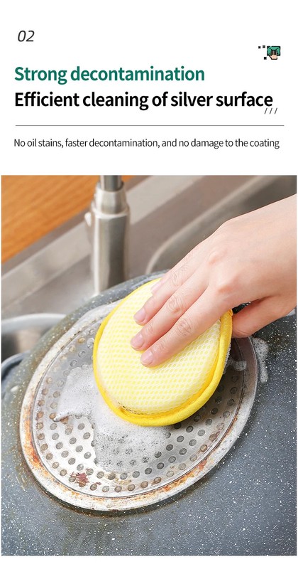 10 Pcs,Round Sponge Scrubber - Double-Sided Cleaning, Easy Stain Removal gallery