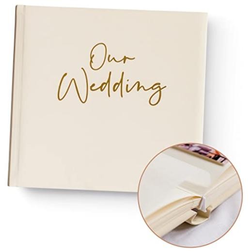 Personalized Large Memory Book for Family, Wedding, Gold and Cream gallery