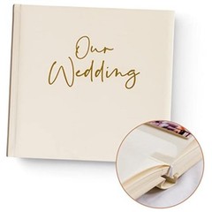 Personalized Large Memory Book for Family, Wedding, Gold and Cream