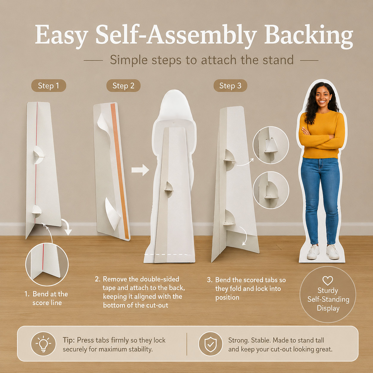 Personalised Life Size Cardboard Cutout Custom Standee Party Prop + FREE Mini gallery