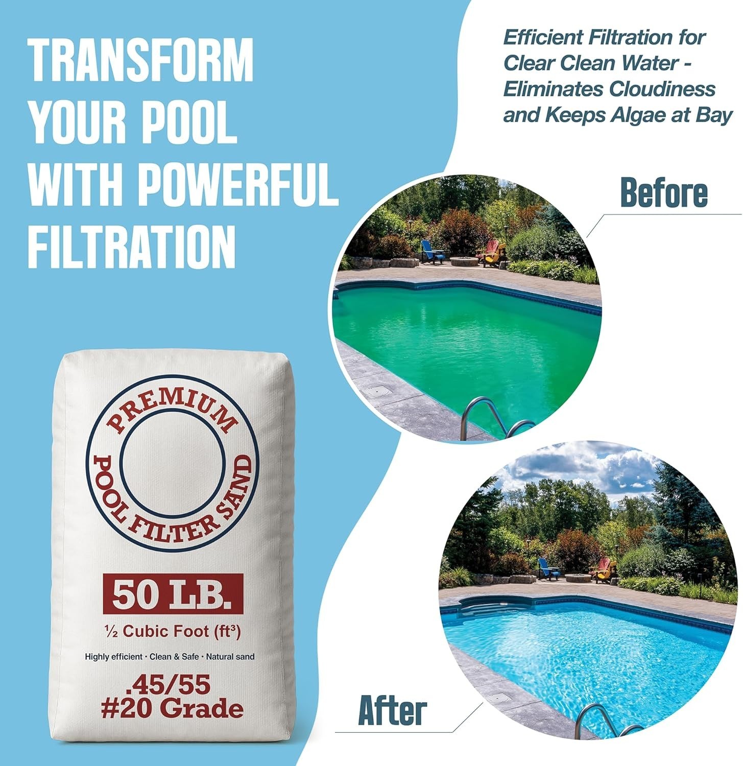 Play22 20 Grade Pool Filter Sand - Pool Sand, 50 Pound Bag Silica Sand for Pool gallery