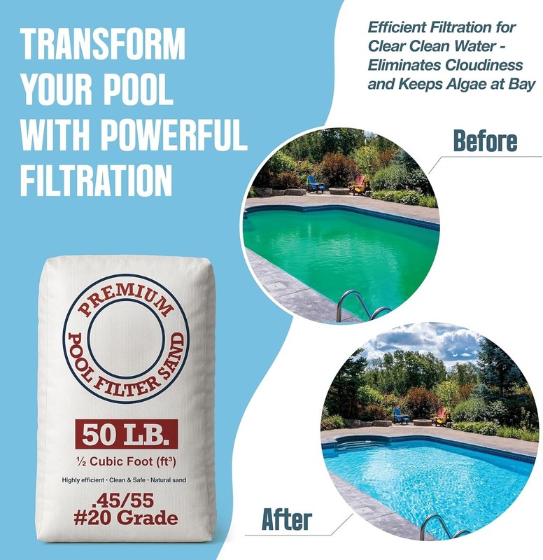 Play22 20 Grade Pool Filter Sand - Pool Sand, 50 Pound Bag Silica Sand for Pool gallery