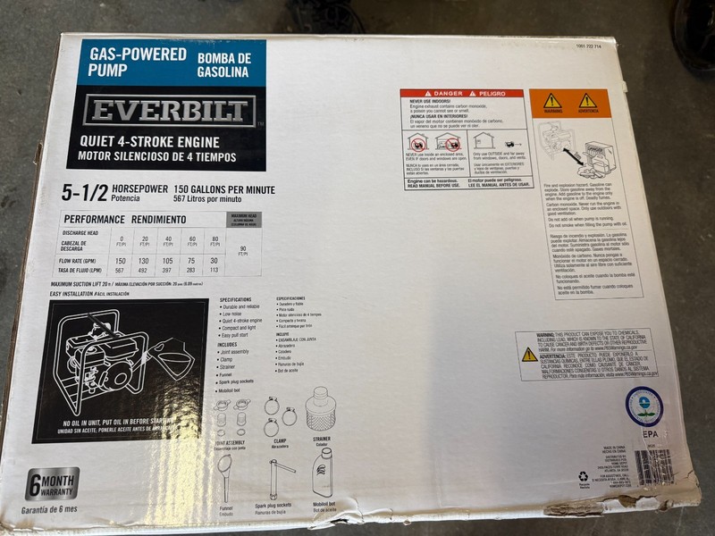 Everbilt 5.5 HP Gas-Powered Utility Pump gallery