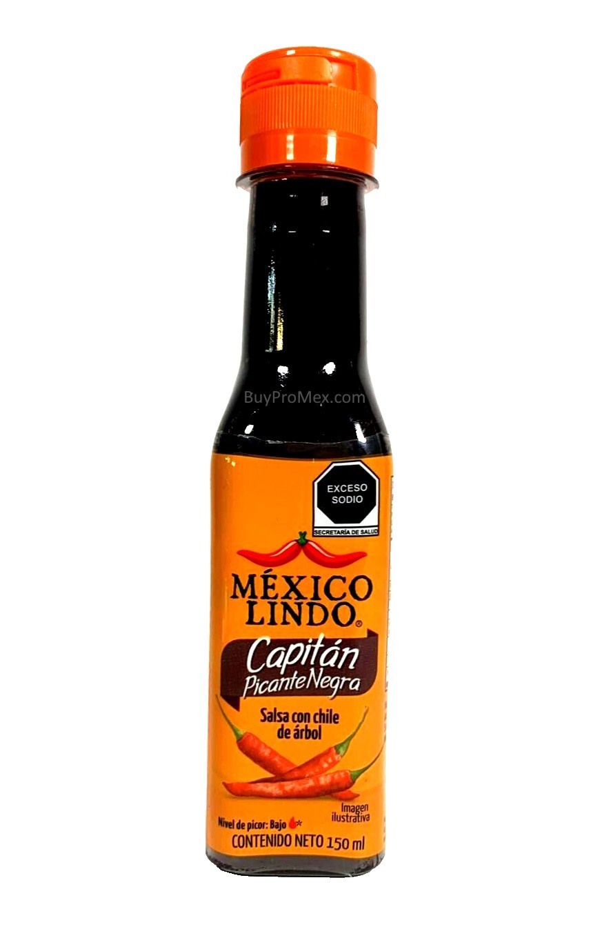 5-Pack Mexico Lindo Salsa Captain Picante Negro Hot 150ml/5oz gallery